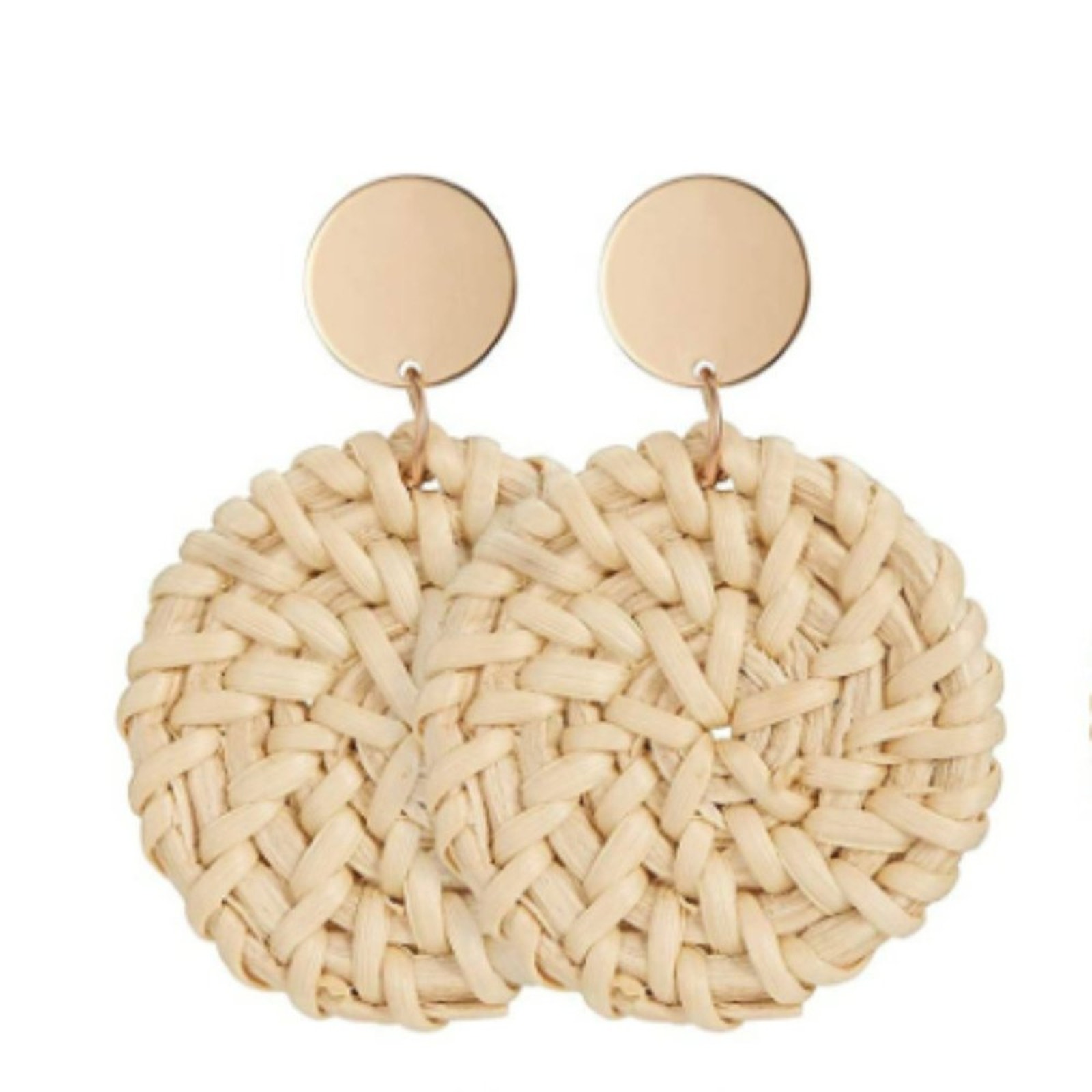 Rattan Earrings Lightweight Geometric Shape Bohemian Earrings Nwt 5$